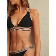 Reiss Swimwear Reiss Yve Stripe Band Bikini Top, Black/Multi