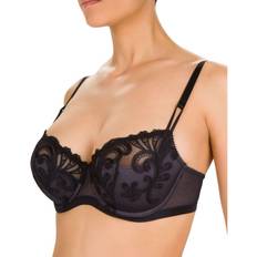 Felina Womens 807864 Sparkle Balcony Bra Black Polyamide