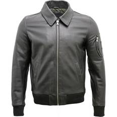 Infinity Leather Infinity Leather Mens Cowhide Airline A2 Airforce Bomber Jacket Black