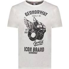 Geographical Norway Mens short sleeve T-shirt SY1360HGN White Cotton