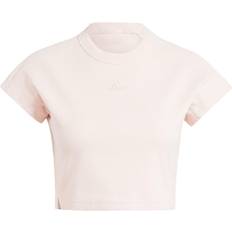 Adidas Cropped T-shirts adidas Lounge Ribbed Crop T-Shirt Sandy Pink
