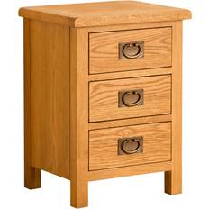 Roseland Furniture Lanner Oak Brown Bedside Table 35x42cm