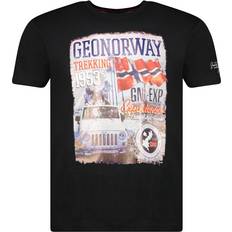 Geographical Norway Mens Jalibu short sleeve t-shirt Black Cotton