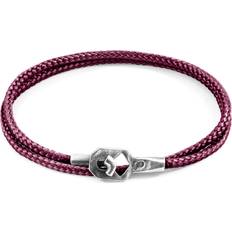 Purple Bracelets Anchor & Crew Tenby Silver and Rope Bracelet Purple 21cm