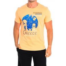 Mens Short Sleeve T-Shirt TMR326-JS354 Orange Cotton