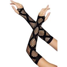 Faux Wrap Net Arm Warmers - Black