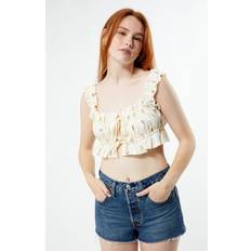 Floral Chemisiers WeWoreWhat Double Tie Top in Ivory. L, M, XL