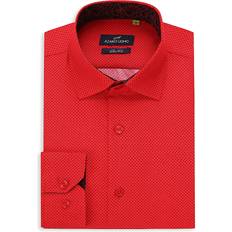 Azaro Uomo Men's Dot Print Shirt Red