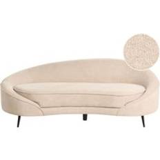 3 Seater Sofas Beliani Boucle Curved Glamour Style Sofa 3 Seater