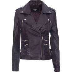 Clothing Infinity Leather Leather Brando Biker Jacket-Loddon Purple