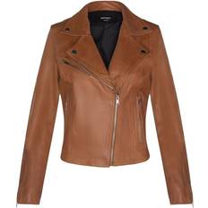 Leather Imitation Jackets Infinity Leather Classic Leather Brando Biker Jacket-Loughton Tan