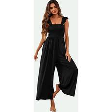 FS Collection Frill Detail Strappy Jumpsuit Black