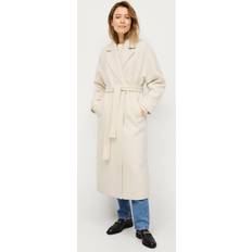 Ullkappor & Ullrockar - Vita Kappor & Rockar Ellos Ellos Collection Kappa Robe Coat med knytskärp Vit