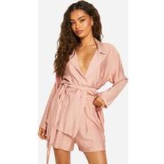 Boohoo M Shorts boohoo Linen Look Relaxed Fit Shorts Dusty Rose