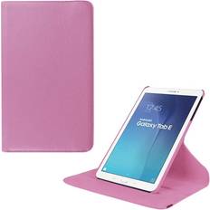 Samsung Jessen Galaxy Tab E 9.6 Roterande Läderfodral med Stativ Ljus Rosa