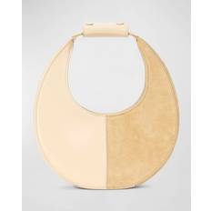 Staud Sac À Main Mini Moon Split Cuir Beige