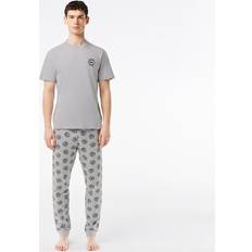 Lacoste Sleepwear Lacoste Men's Stretch Jersey Pajama Set Grey