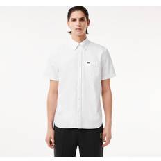 Lacoste Men Shirts Lacoste Men's Short Sleeve Button-Down Oxford Shirt White