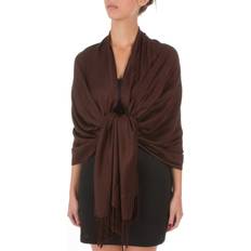 Rayon Accessories Sakkas Sakkas 78" X 28" Rayon from Bamboo Soft Solid Pashmina Feel Shawl/Wrap/Stole Chocolate Brown