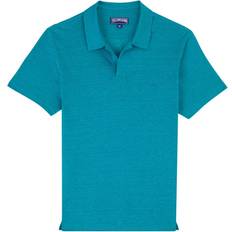 Hombre - Lino Polos Vilebrequin Men Linen Jersey Polo Shirt - Green