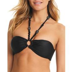 Red Bikinis Red Carter O Ring Bandeau Bikini Top Black