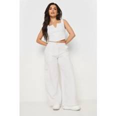 PixieGirl Petite Cargo Trousers White