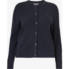 Tommy Hilfiger Dam Koftor Tommy Hilfiger Curve Cardigan Crv CO Cable C-NK Blå