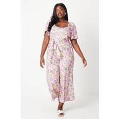 High Waist Jumpsuits & Overalls Dorothy Perkins Curve Floral Tie Waist Jumpsuit