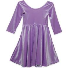 Spandex Vestiti Worthy Threads Worthy Threads Twirly Dress in Lavender Stretch Velvet Purple, 10Y Maisonette