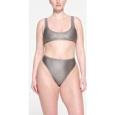 XXS Bikini Tops SKIMS Scoop Bikini Top Grey Shine Smoke