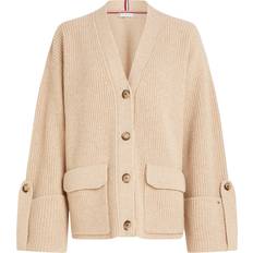 Tommy Hilfiger Viskose Trøjer Tommy Hilfiger Utility Knit Cardigan, Classic Beige