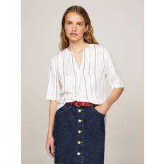 Tommy Hilfiger Femme Chemisiers Tommy Hilfiger Top Col V Droit À Rayures - Taille