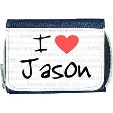 Wallets & Key Holders TeeTreeDesigns I love heart jason denim wallet