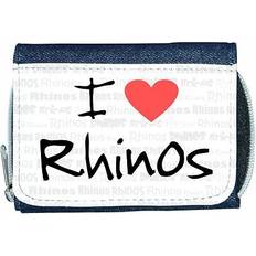 Wallets & Key Holders TeeTreeDesigns I love heart rhinos denim wallet