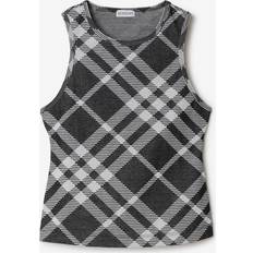 XXXS Tank Tops Burberry Check Stretch Cotton Blend Tank Top