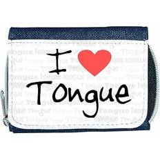 Wallets & Key Holders TeeTreeDesigns I love heart tongue denim wallet