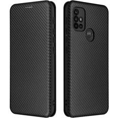 Skalo Moto G20/G30 Carbon Fiber Pungetui Sort