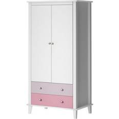 Pink Clothing Storage Little Seeds Dorel Poppy, White/pink 2 Wardrobe