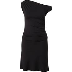 Weekday Short Dresses Weekday Hera Asymmetric Shoulder Mini Dress - Black
