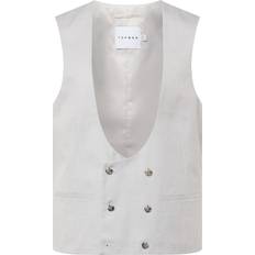 Herre - Hør Veste Topman Grå slim-vest hørblanding