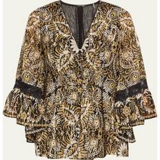 Ele Print Peasant Blouse