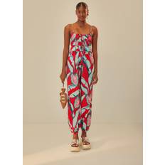 Organic - Women Jumpsuits & Overalls Farm Rio Summer Foliage Organic Cotton Jumpsuit - Red