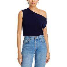 Elastane/Lycra/Spandex Blouses Norma Kamali Drop Shoulder Top in Navy. L, M, XL, XS, XXS