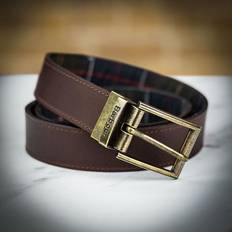 Clothing Barbour Reversible Leather Belt Classic Tartan can be Engraved or Personalised Brown