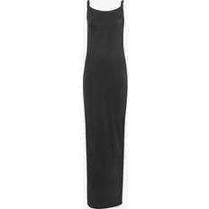 Modal Dresses Good American Womens BLACK001 Square-neck Split-hem Stretch-jersey Maxi Dress