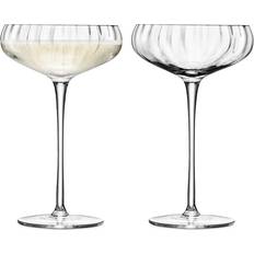 LSA International Champagne Glasses LSA International Aurelia Optic Saucers Champagne Glass 2pcs