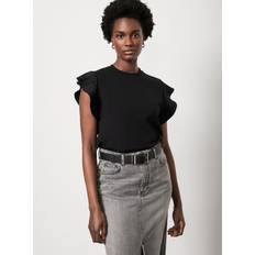 Blouses Mint Velvet Ruffle Sleeve Top, Black