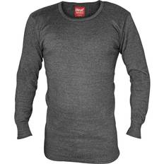 Grey - Men Base Layer Sets Heat Holders Mens Cotton Thermal Underwear Long Sleeve Top Charcoal