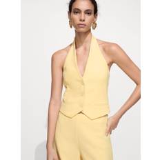 Clothing Mango Lilo Halterneck Waistcoat, Yellow