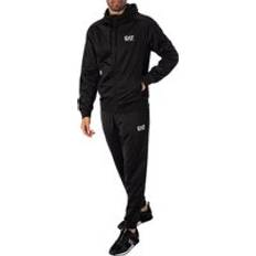 EA7 Chest Logo Zip Hood Tracksuit Black